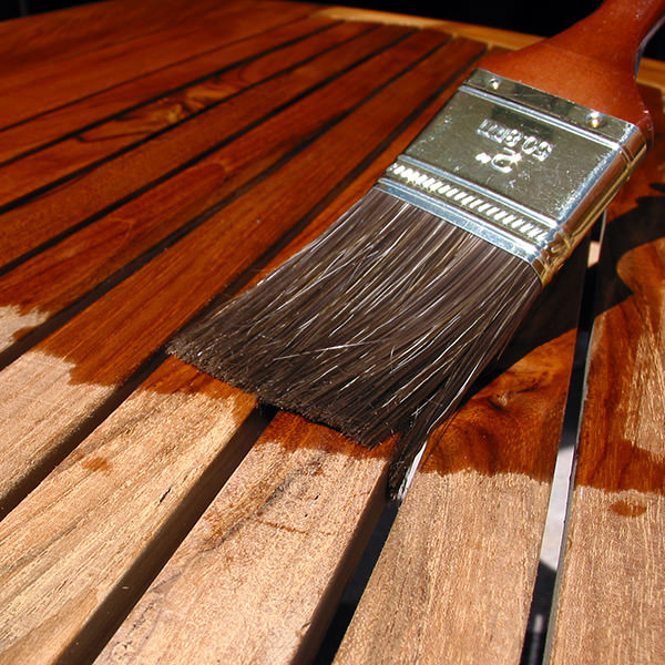 oil teak with brush